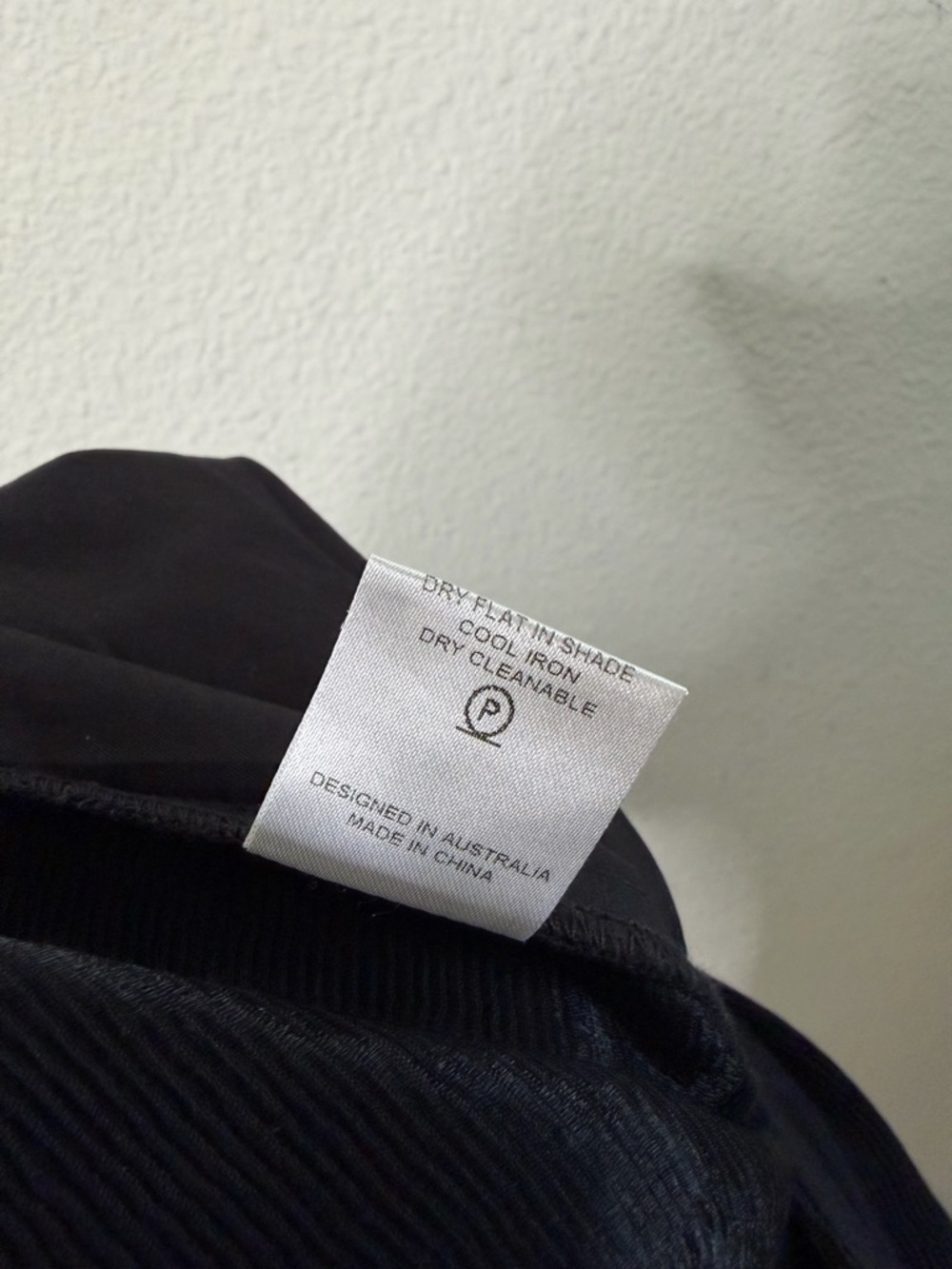 Alpha60 XXS Black Wide Leg Culotte Pants Skirt Overlay Flap Front Wrap Detail - Picture 9 of 9